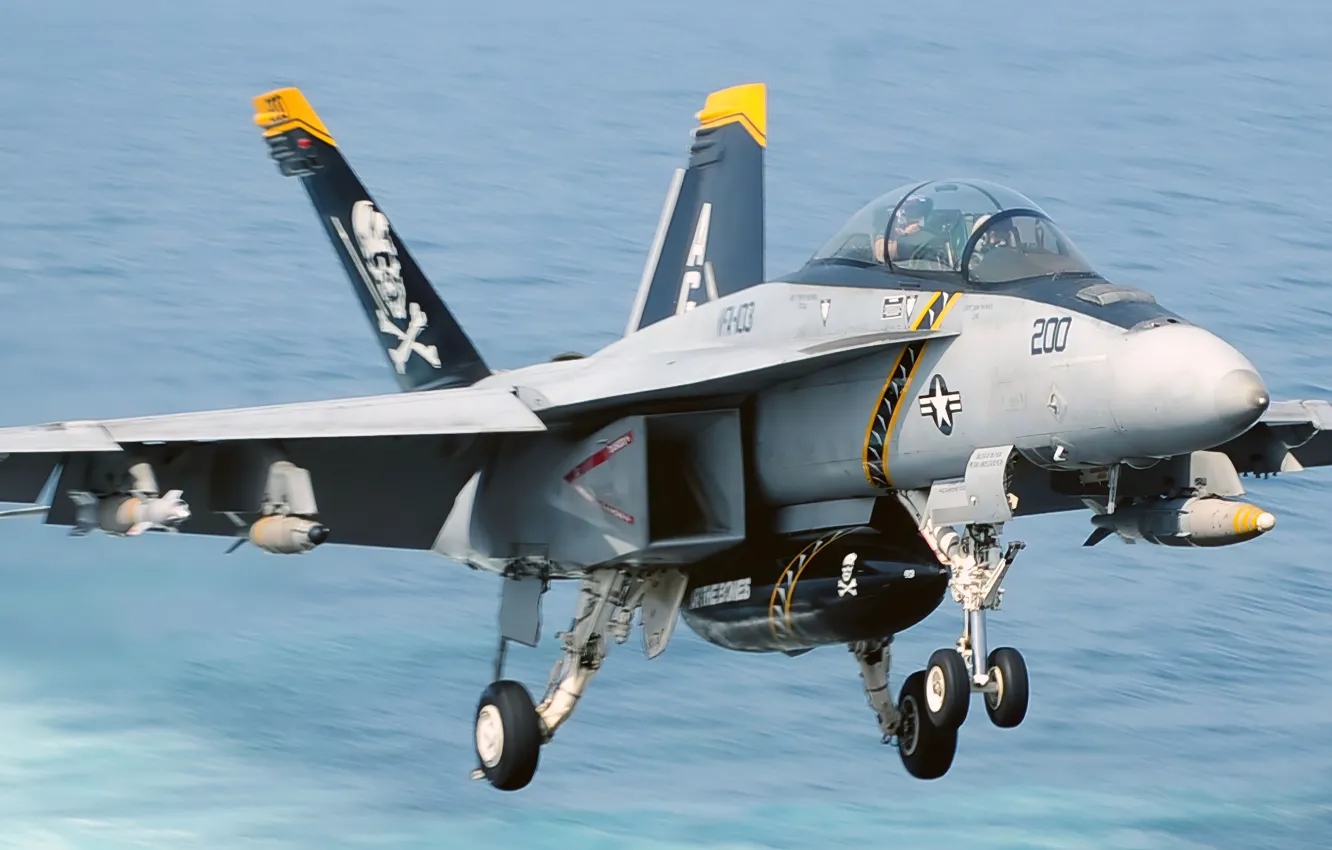Photo wallpaper US Navy, Fighter Jet, FA-18C Super Hornet, Fighter Aircraft