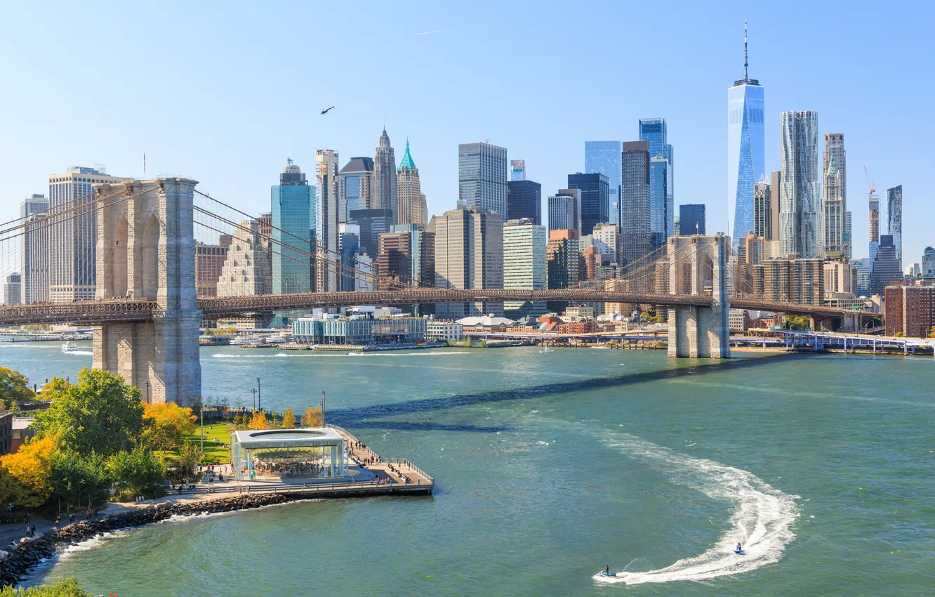 Photo wallpaper new york, skyscraper, island, new york city, urban, tourism, financial