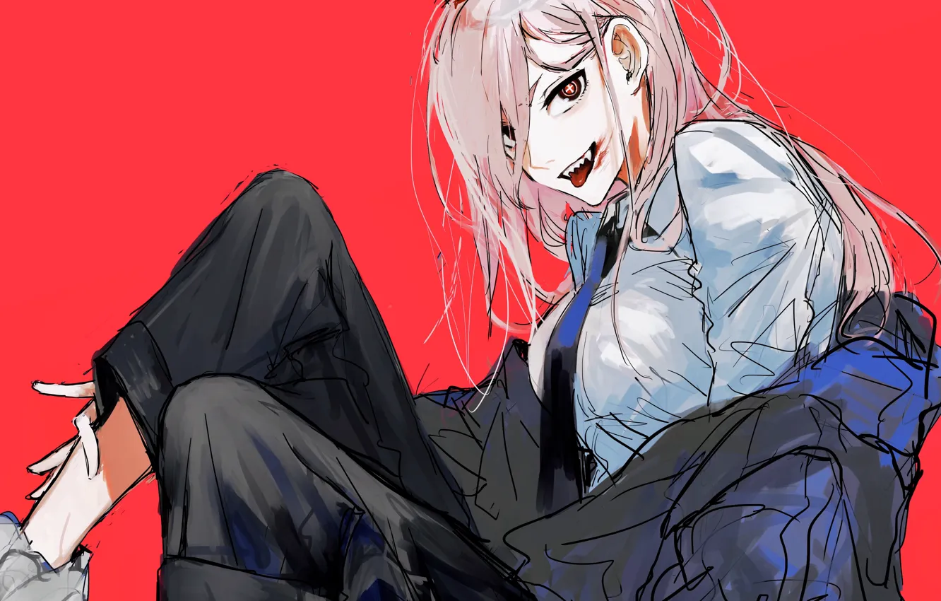 Photo wallpaper Power, the demon, Chainsaw Man, blood, girl