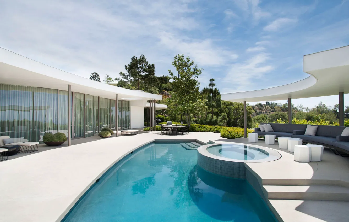 Photo wallpaper style, Villa, pool, CA, architecture, terrace, Beverly Hills