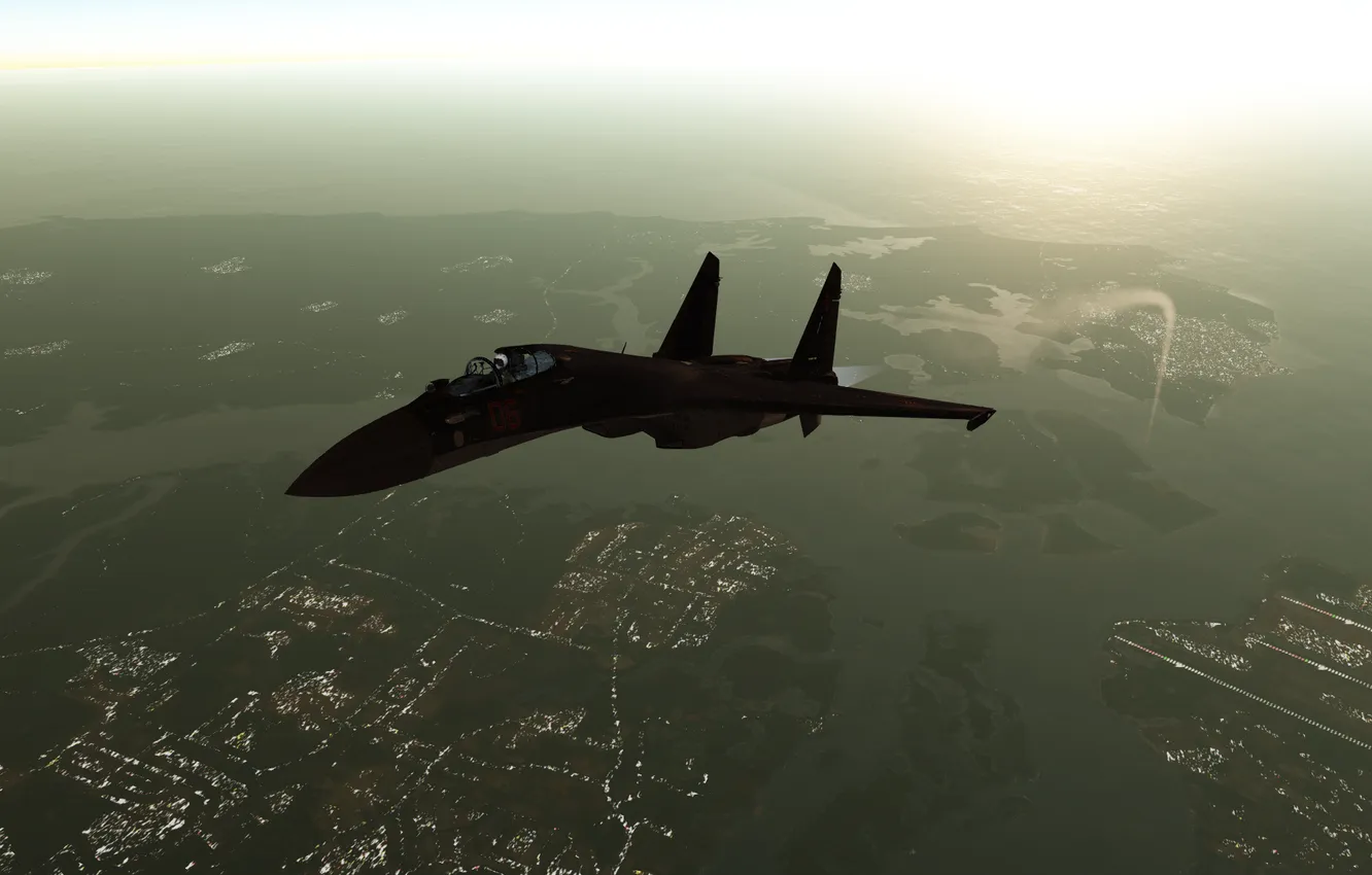 Photo wallpaper airplane, scenery, digital art, environment, Game Simulator