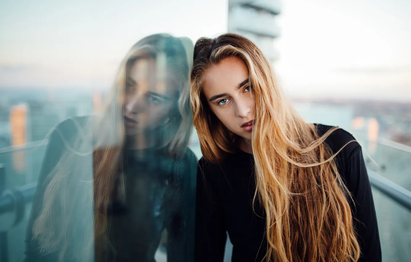 Photo wallpaper reflection, portrait, Jesse Duke, Skylar