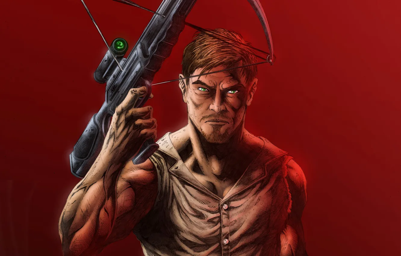 Photo wallpaper art, art, Daryl Dixon, walking dead, Dixon, Daryl