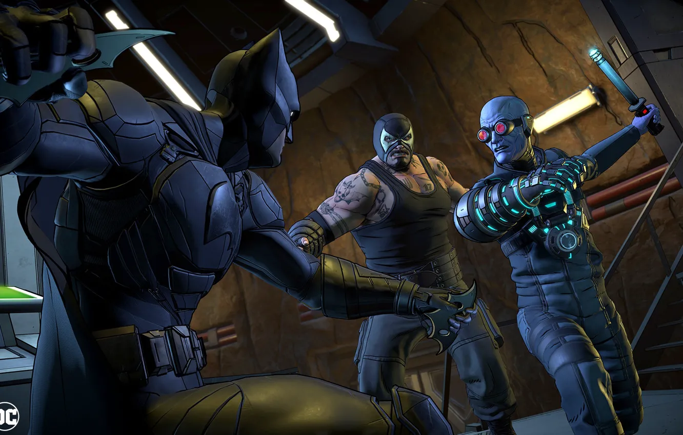Photo wallpaper the game, mask, glasses, hero, fight, costume, Batman, villain