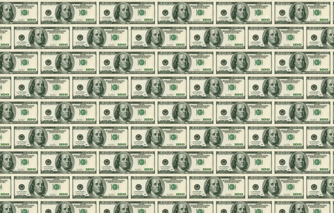Photo wallpaper STO, green, Dollars, Franklin