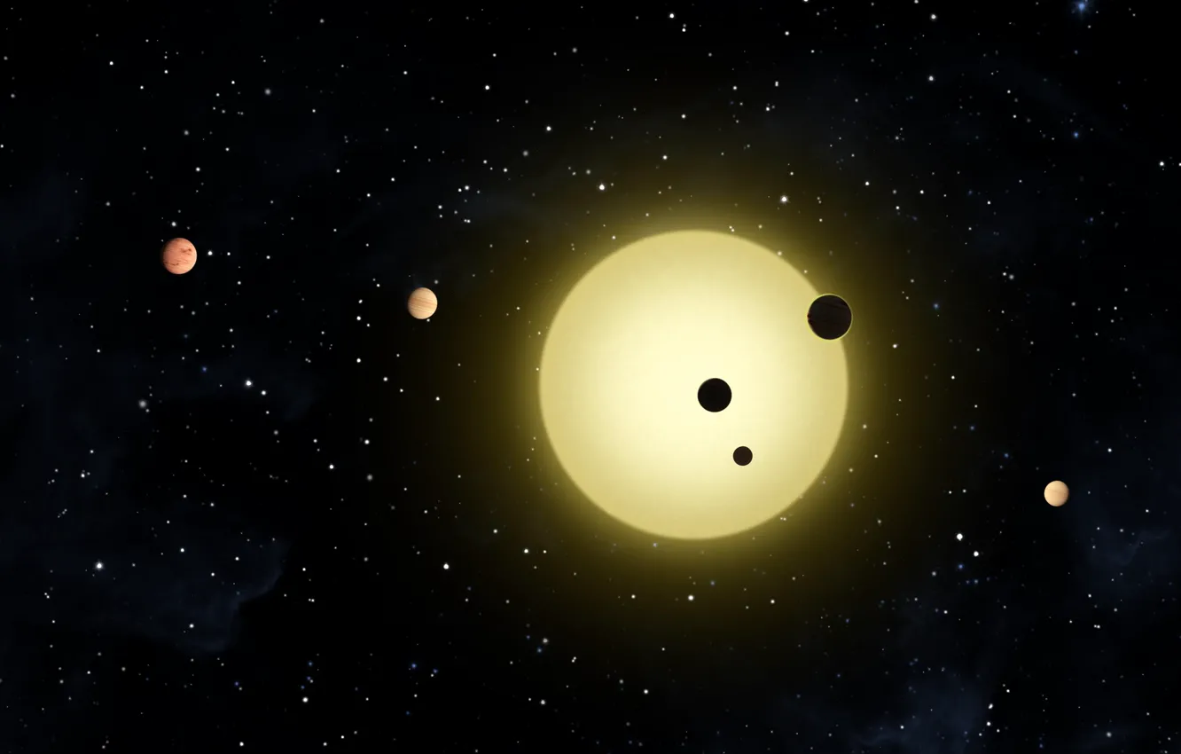 Photo wallpaper figure, the planetary system, ecoplanet, exoplanets, Kepler-11