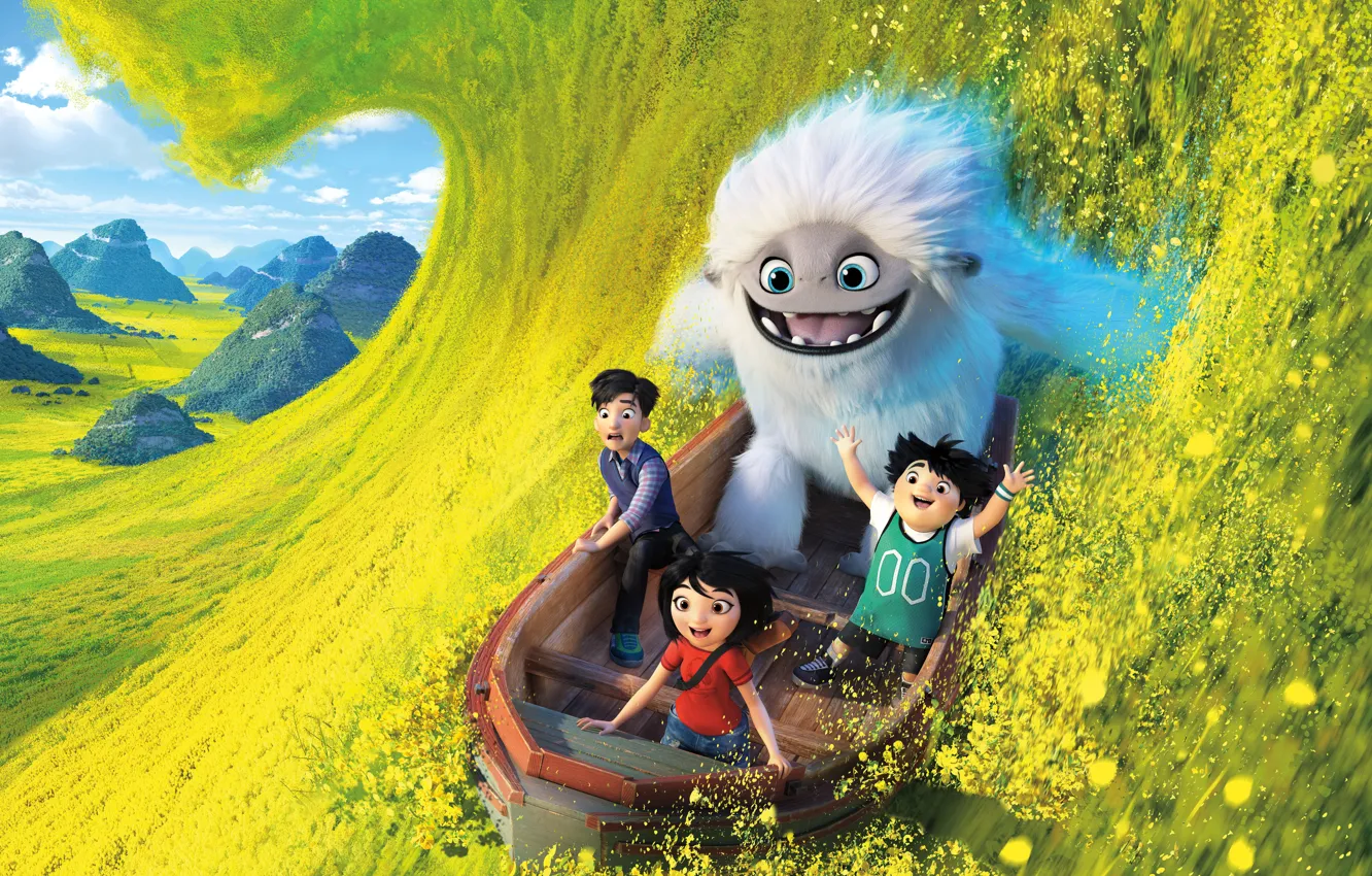 Photo wallpaper children, cartoon, cartoon, Yeti, Everest, Abominable
