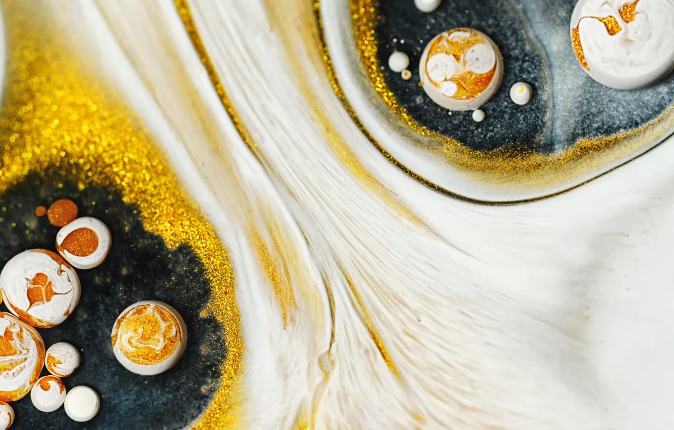 Photo wallpaper balls, bubbles, paint, liquid, the volume