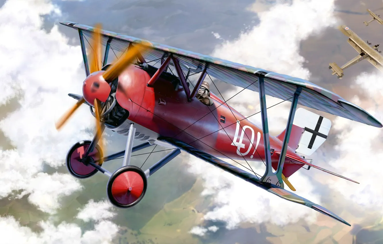 Wallpaper Biplane, D.III, Siemens-Zuckertort, the German company 