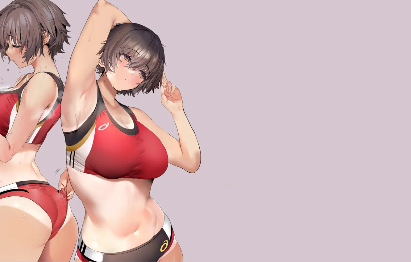 Photo wallpaper girl, hot, sexy, wet, anime, babe, Steam, sports
