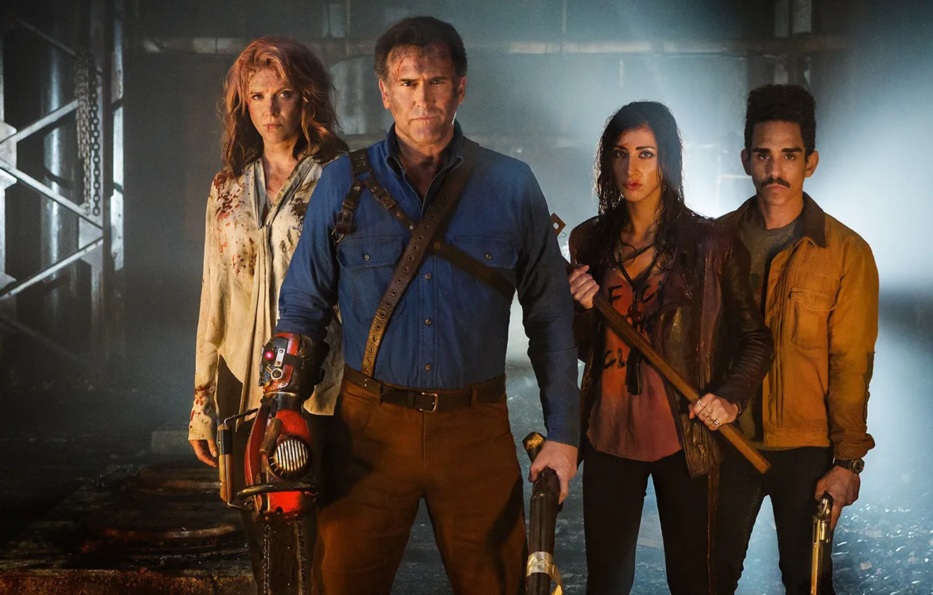 Photo wallpaper wallpaper, girl, gun, blood, weapon, woman, man, series