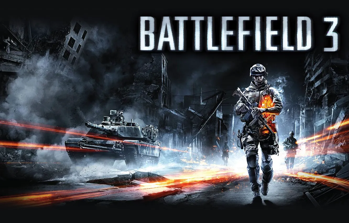 Photo wallpaper soldiers, tank, fighter, Battlefield 3, Battlefield