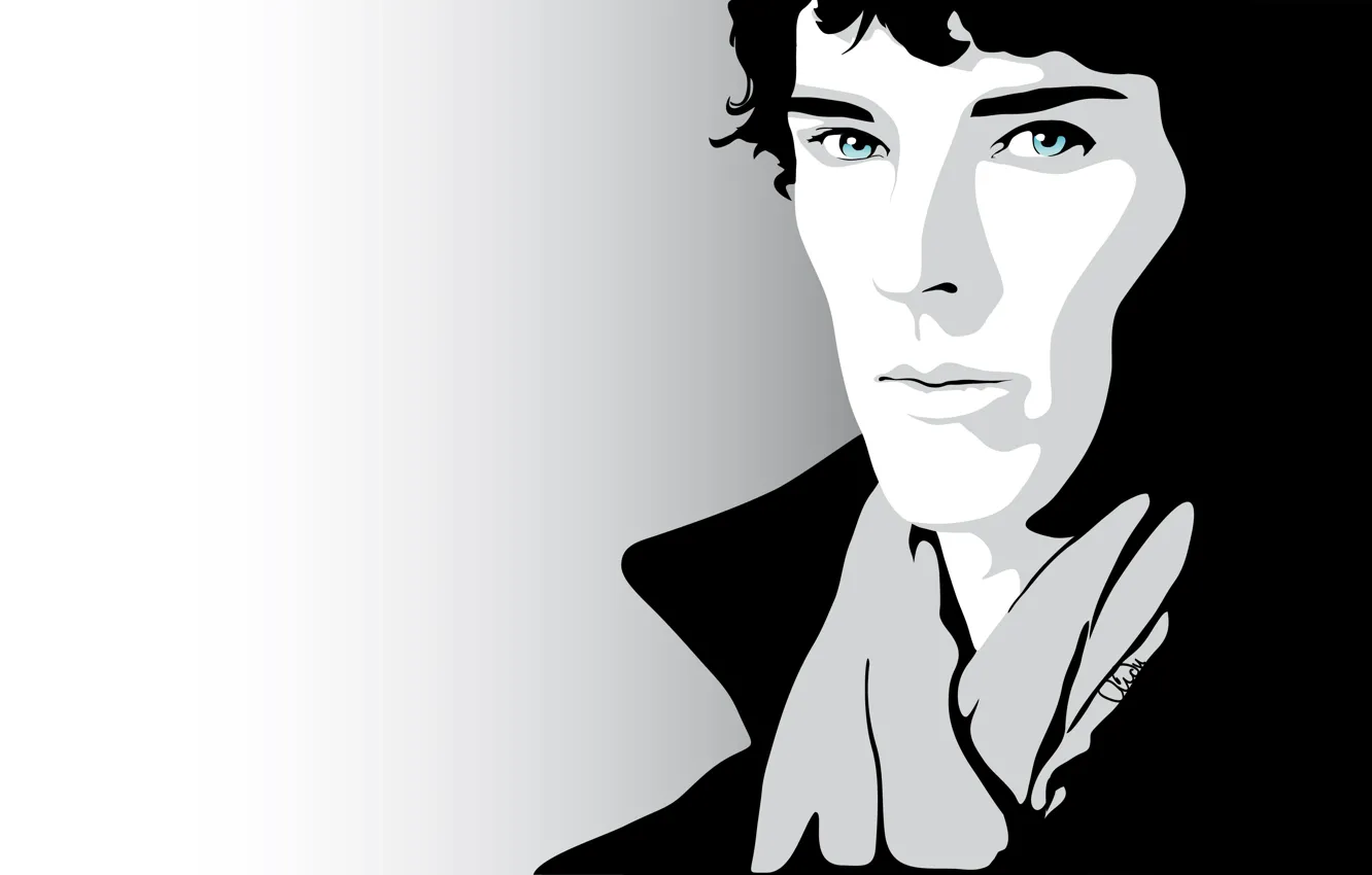 Photo wallpaper look, Sherlock Holmes, Benedict Cumberbatch, Benedict Cumberbatch, Sherlock, Sherlock, Sherlock BBC, vector graphics