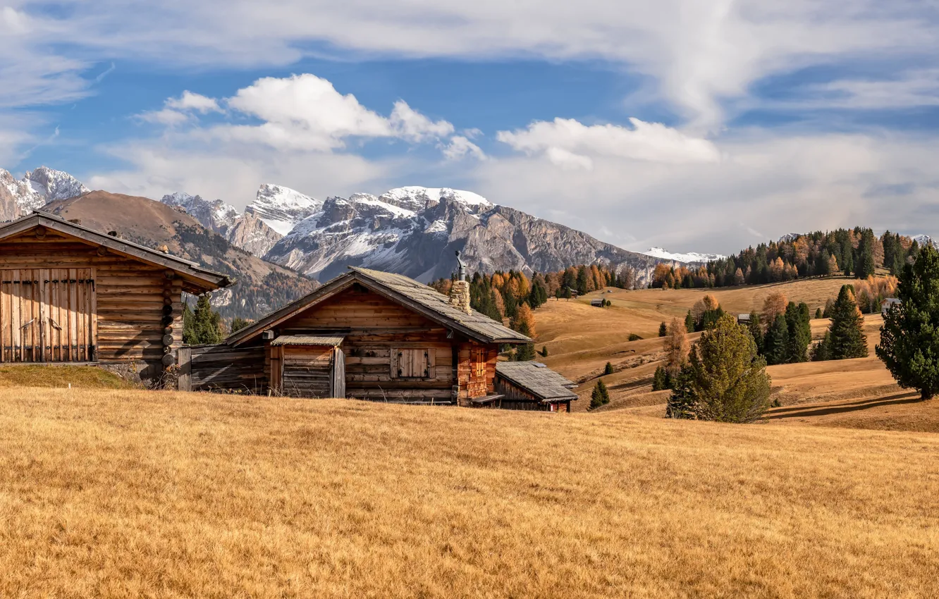 Photo wallpaper Italy, autumn, Dolomite Alps, South Tyrol