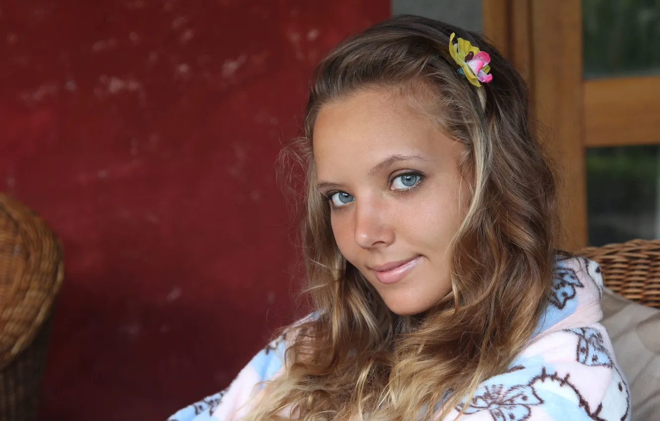 Photo wallpaper smile, blue eyes, model, portrait, Katya Clover