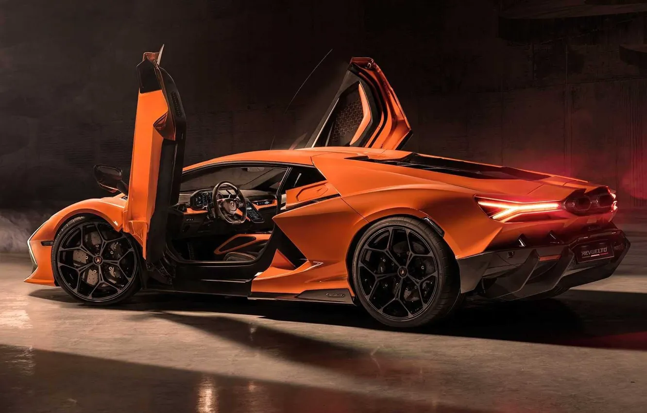 Photo wallpaper Lamborghini, supercar, 2023, Lamborghini S.p.A., Stir, Lamborghini Scrambled, raised doors