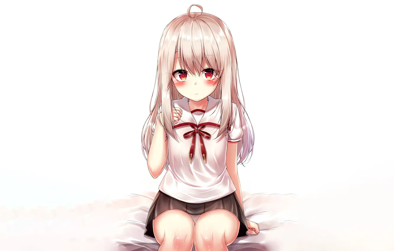 Photo wallpaper girl, sexy, lingerie, school uniform, panties, pink hair, long hair, anime