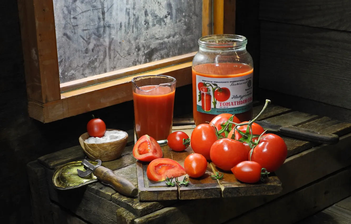 Photo wallpaper tomatoes, tomatoes, tomato juice