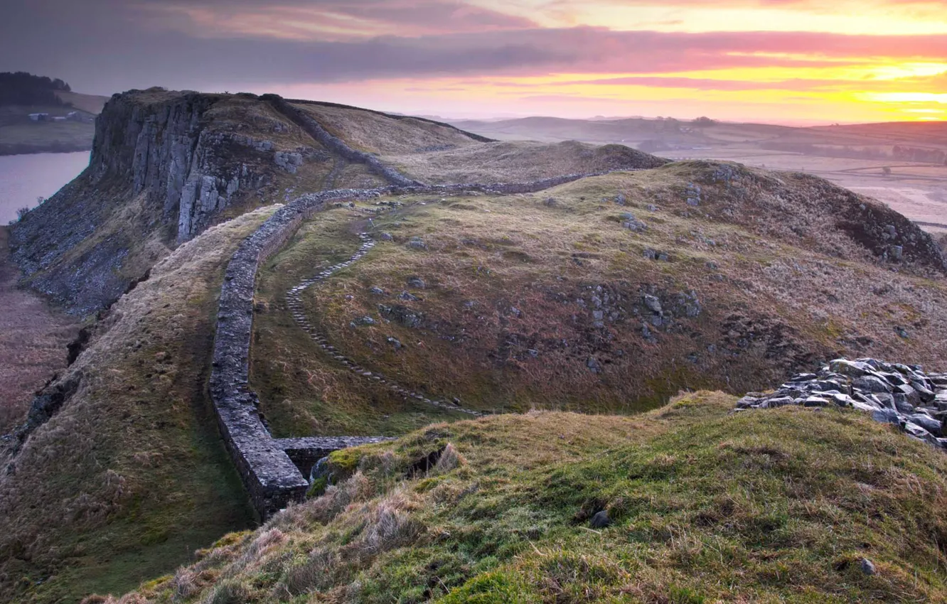 Photo wallpaper England, Northumberland, Hadrian's Wall