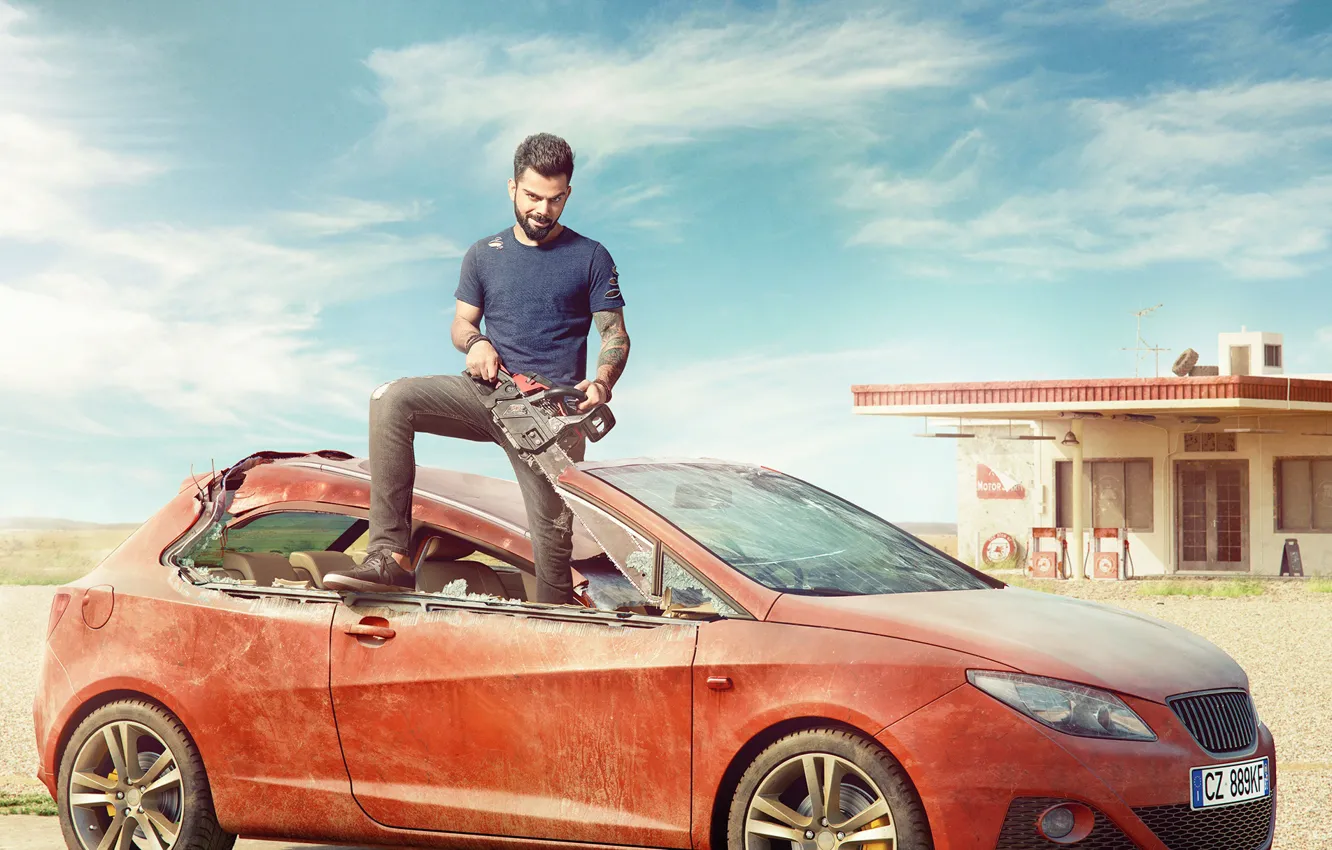 Photo wallpaper the sky, station, car, chainsaw, WROGN