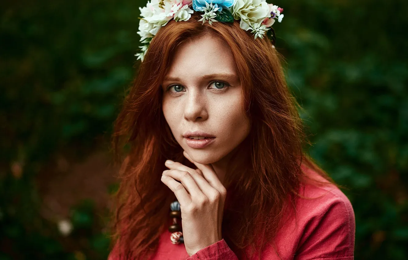 Photo wallpaper model, red, Artem Semakin