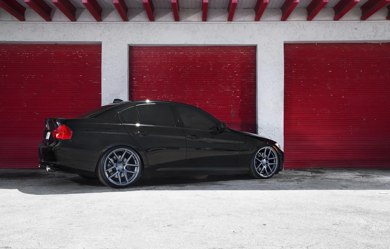 Photo wallpaper black, BMW, BMW, black, E90, The 3 series