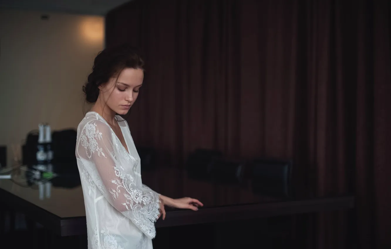 Photo wallpaper girl, pose, model, hair, interior, Fenix Raya, George Adcock