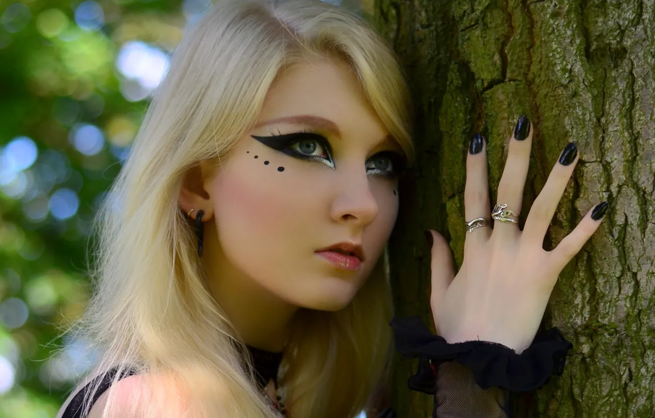 Photo wallpaper look, blonde, Maria Amanda, Stock, Romantic Goth