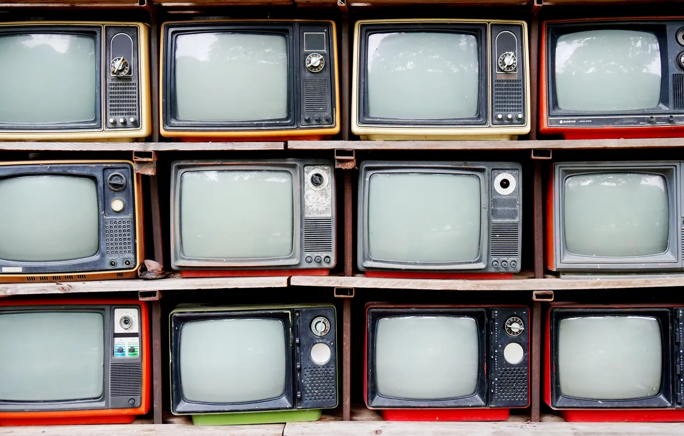 Photo wallpaper red, style, retro, screen, Tuner, Television, technology, Video