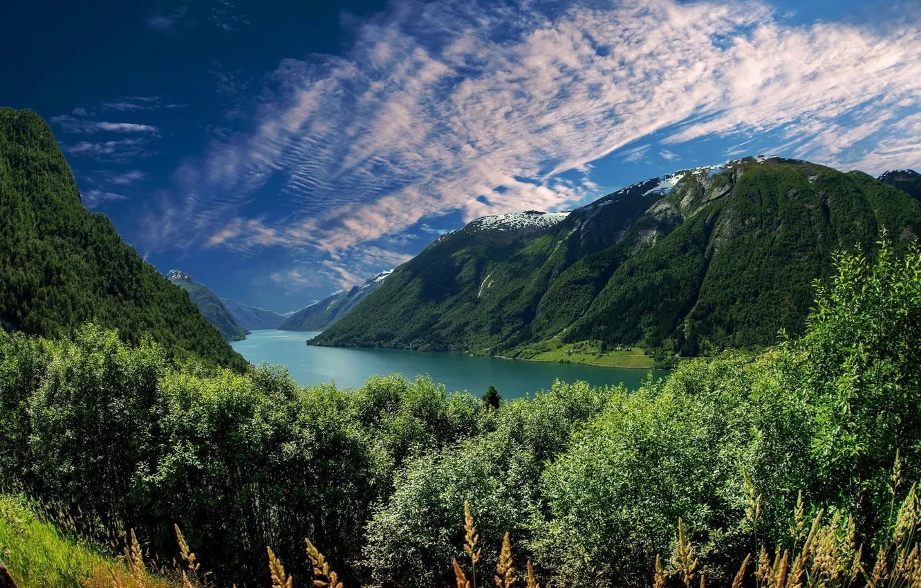 Photo wallpaper mountains, nature, beauty