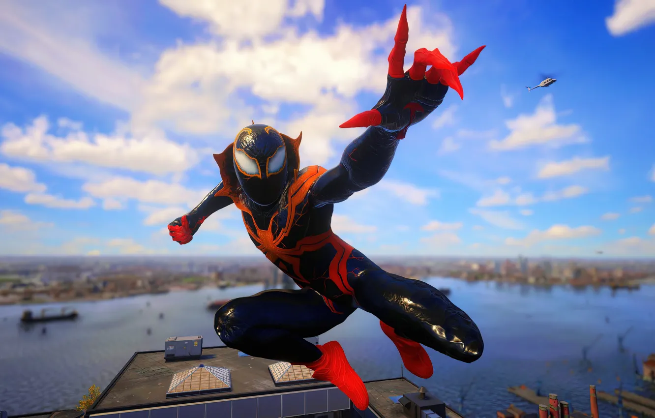 Photo wallpaper Sony, gamer, games, Spiderman, Miles, Insomniac, Ingame, PS5