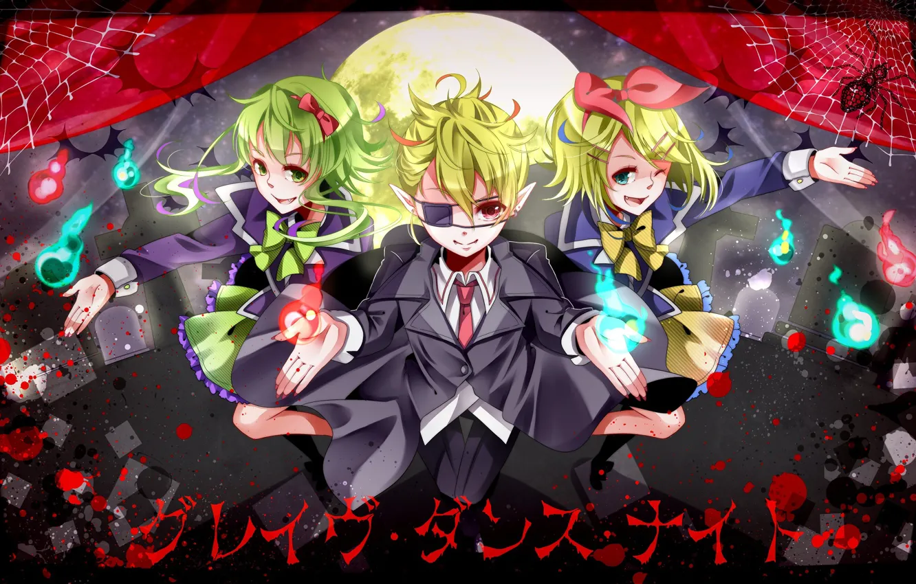 Photo wallpaper girl, magic, web, guy, vocaloid, Vocaloid, Kagamine Len, Kagamine Rin