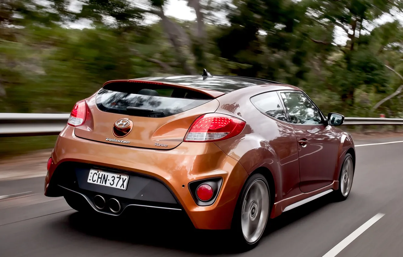 Photo wallpaper road, auto, speed, Hyundai, Turbo, Veloster