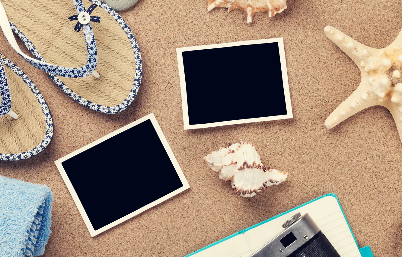 Photo wallpaper beach, summer, stay, hat, glasses, summer, beach, vacation