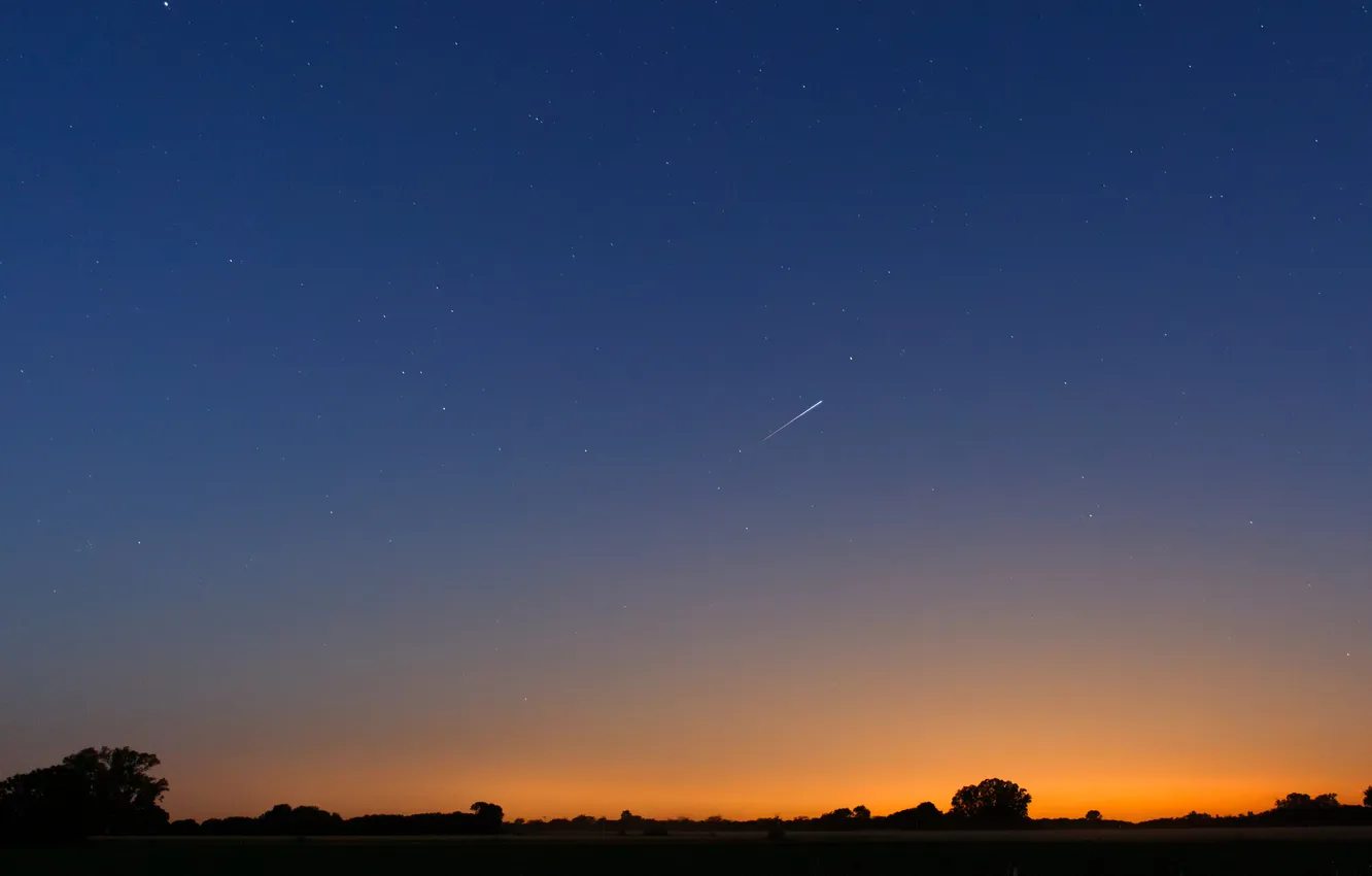 Photo wallpaper the sky, stars, sunset