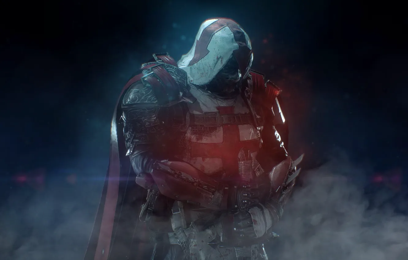 Photo wallpaper sword, smoke, Batman Arkham Knight, Azrael