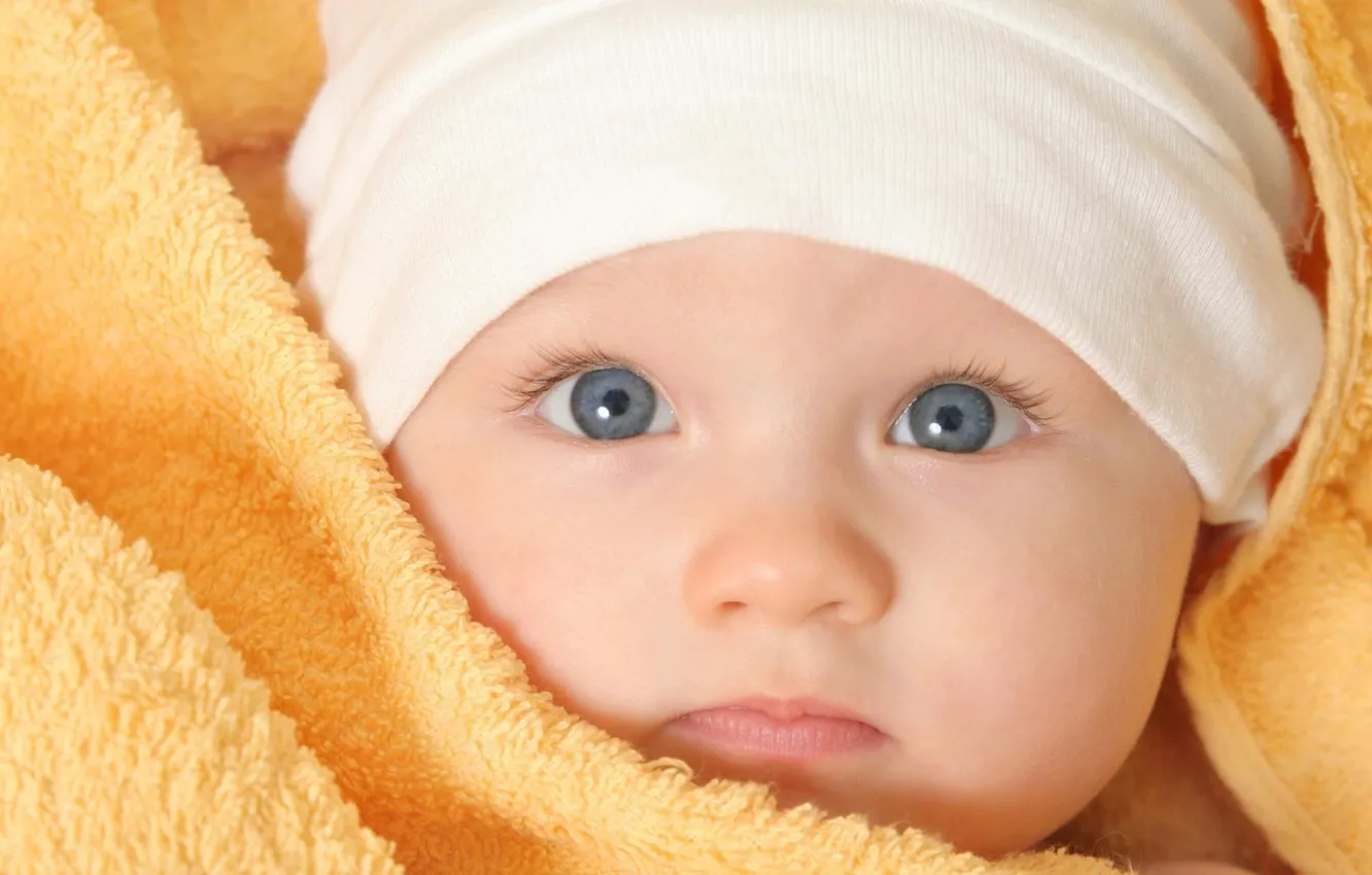 Photo wallpaper blue eyes, child, babe, Beautiful Baby, bantling