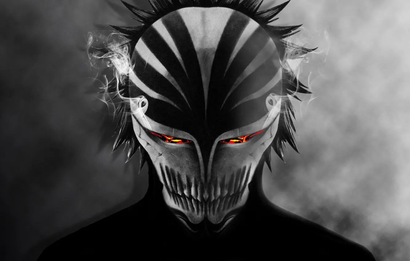 Photo wallpaper eyes, smoke, shadow, mask, bleach, Ichigo, hichigo