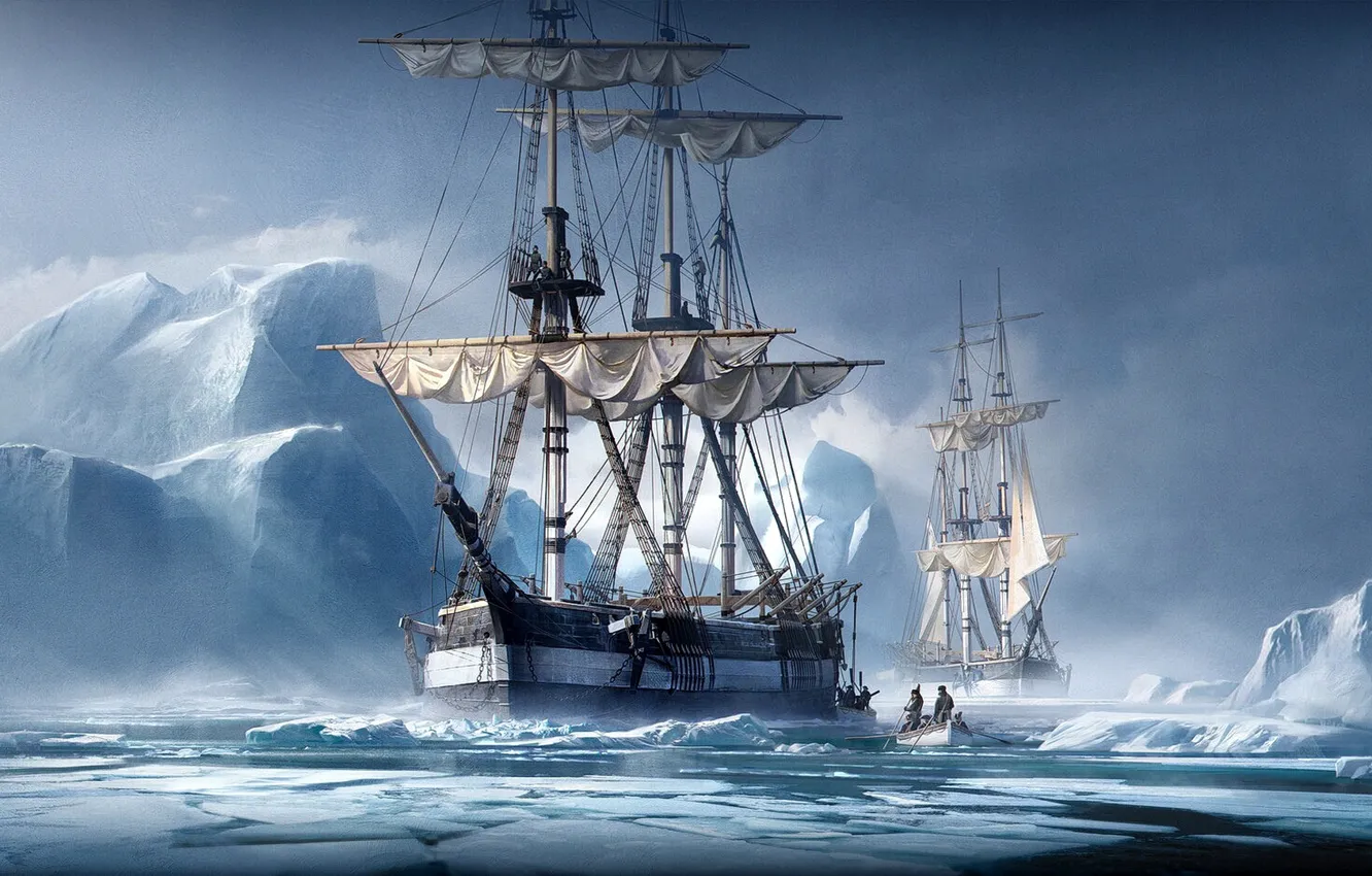 Photo wallpaper figure, ship, sailboat