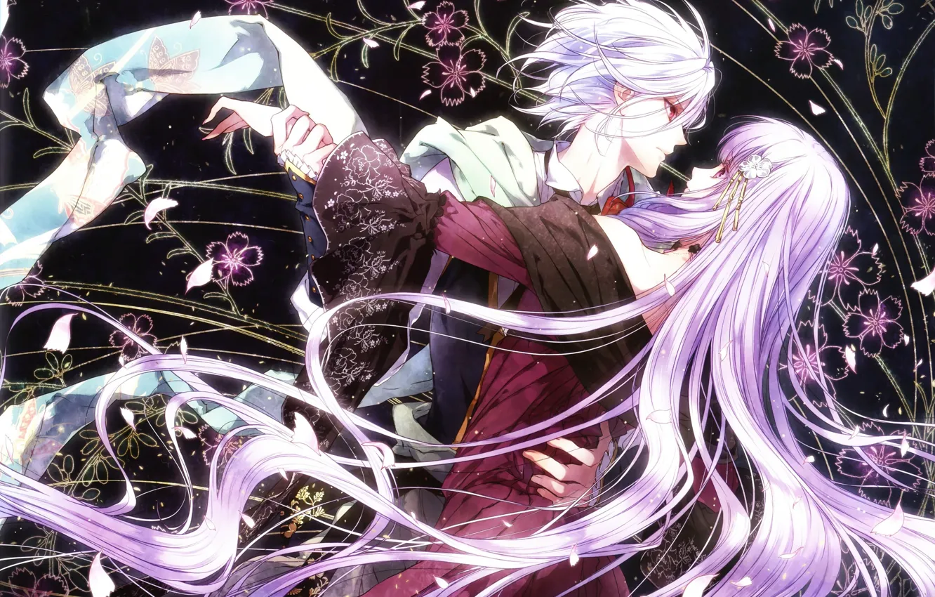 Photo wallpaper the game, anime, two, queen of the flowers