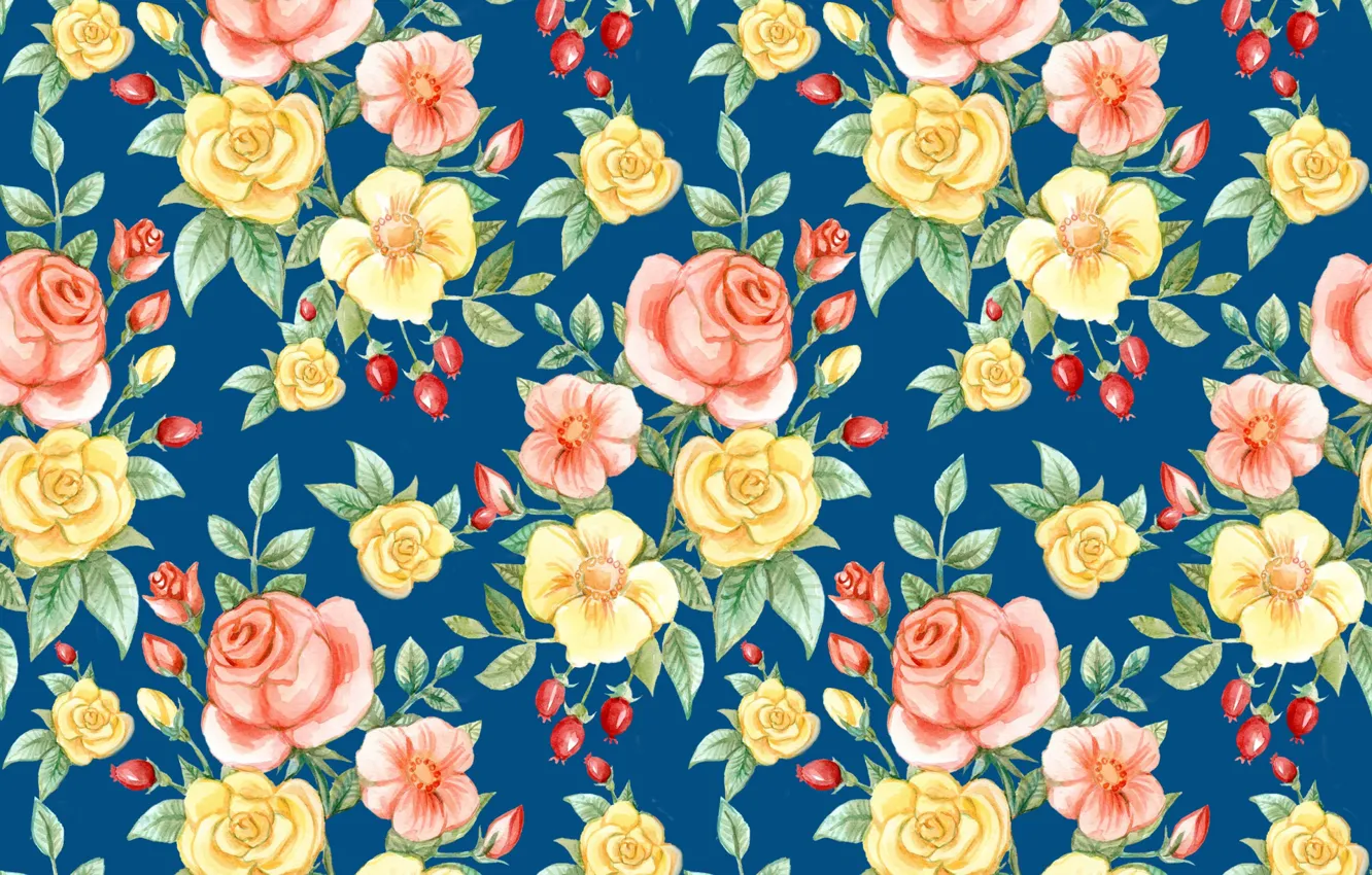 Photo wallpaper background, roses, texture, briar, buds