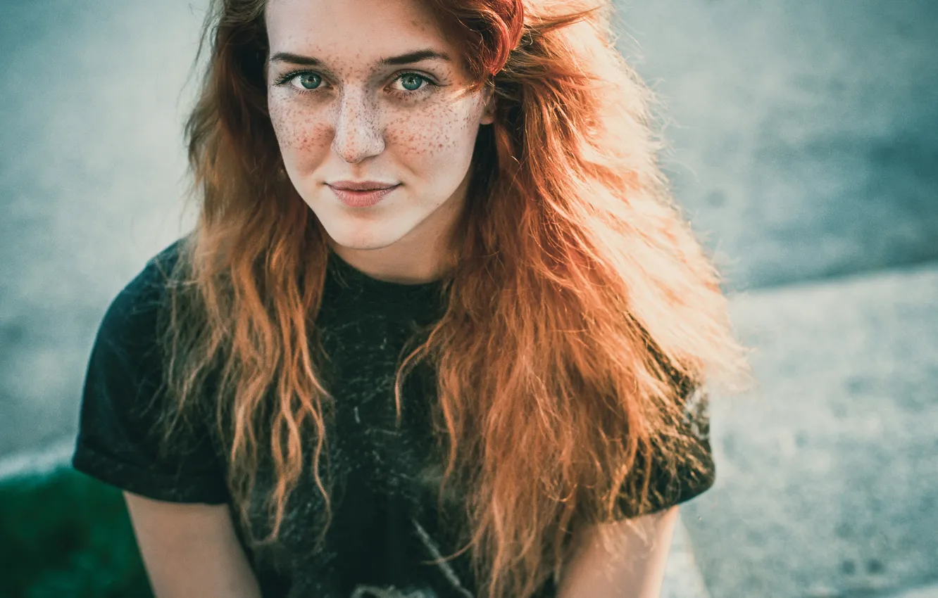 Photo wallpaper girl, freckles, red, Alexei Morozov