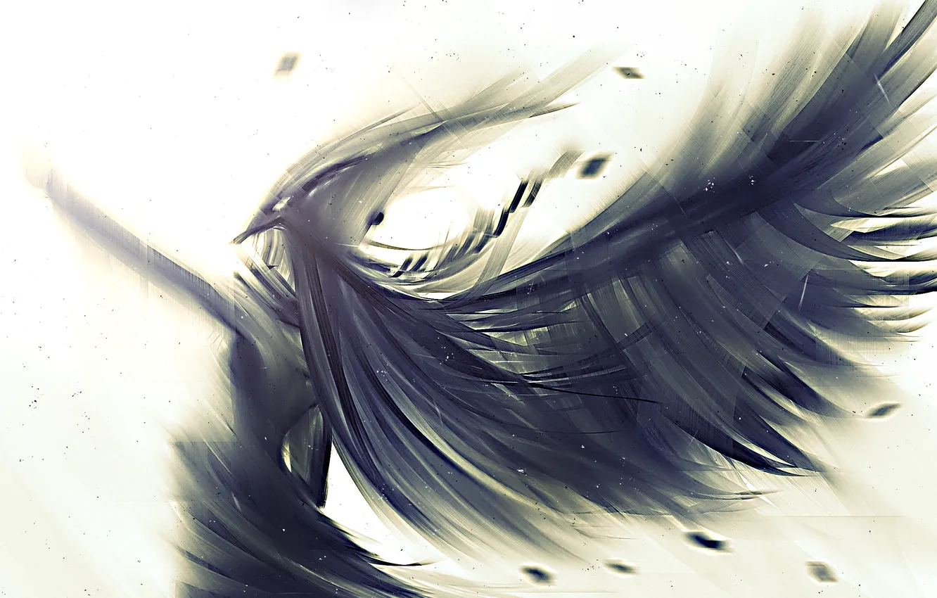 Photo wallpaper figure, wings, angel, feathers, art