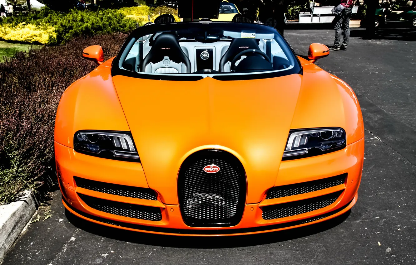 Photo wallpaper Bugatti, Veyron, orange