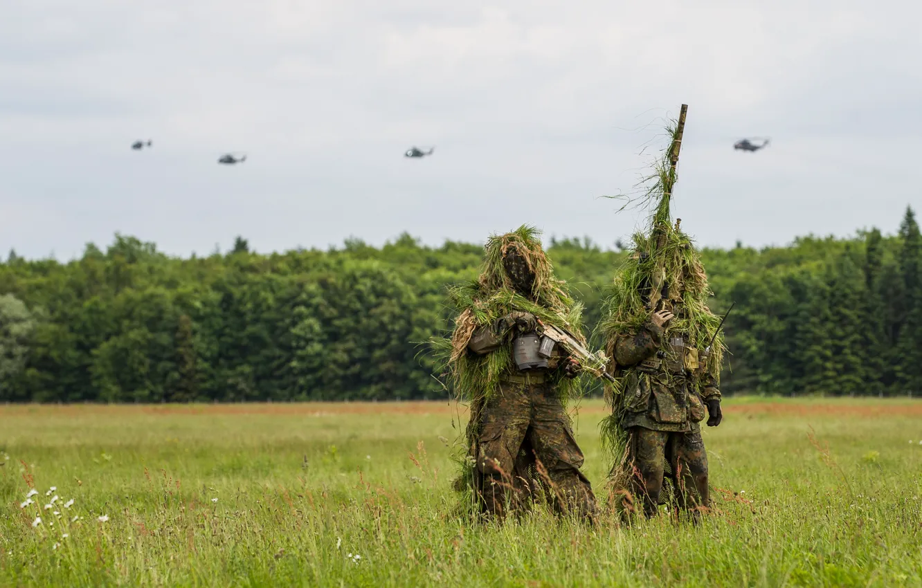 Photo wallpaper soldiers, disguise, Bundeswehr