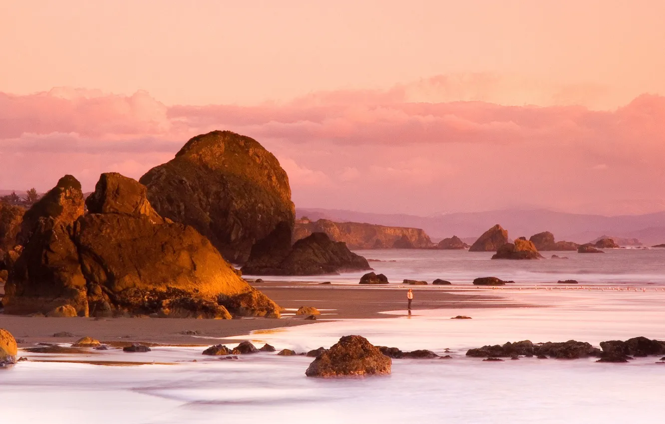 Photo wallpaper stones, people, surf