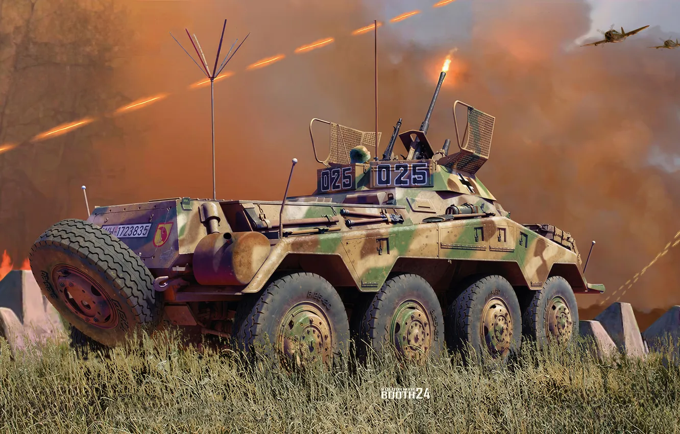 Photo wallpaper Germany, armored car, Vladimir Booth, d.Kfz.234/1 Heavy Armored Scout Car