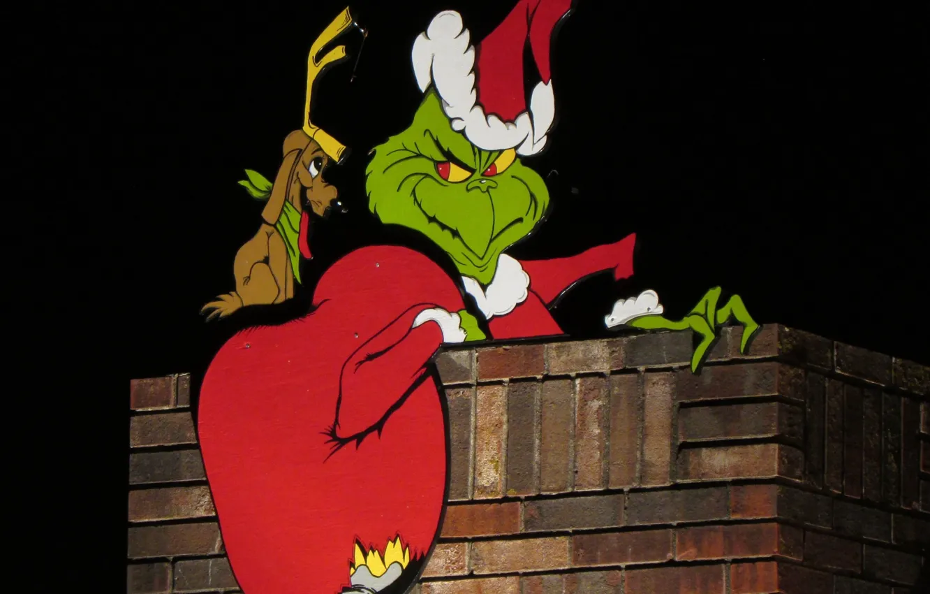Photo wallpaper dog, pipe, bag, Grinch, The Grinch, Grinch and Max