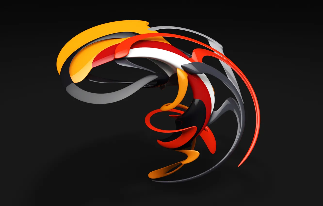 Photo wallpaper line, abstraction, strip, color, curves, the volume