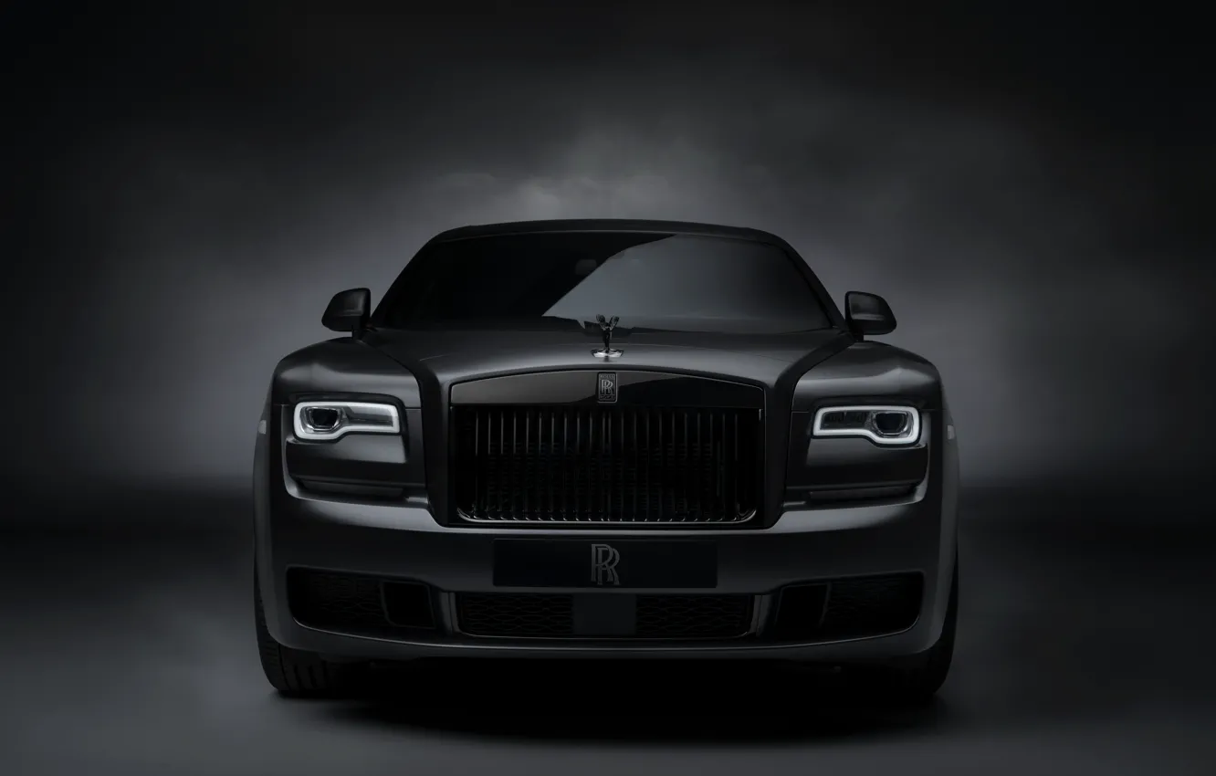 Photo wallpaper Rolls-Royce, Ghost, front view, Black Badge, 2019